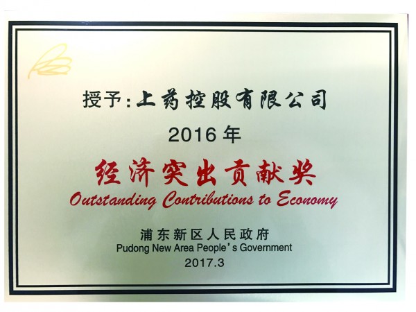 2017年，获评浦东新区经济突出贡献奖